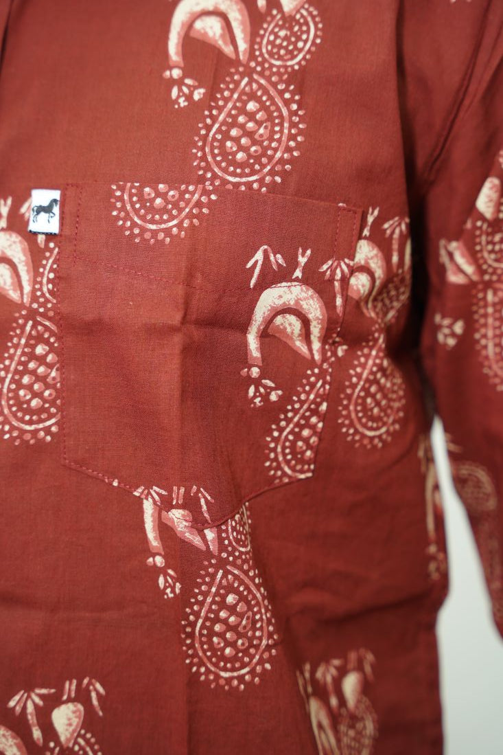 Rust Paisley Printed Shirt