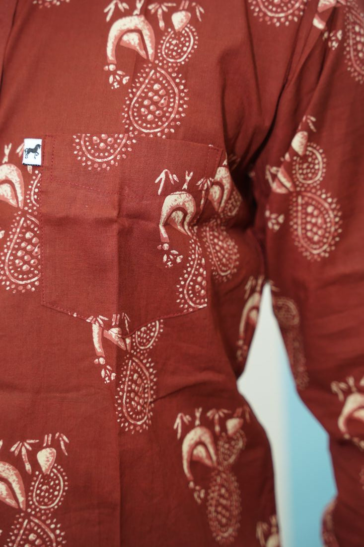 Rust Paisley Printed Shirt