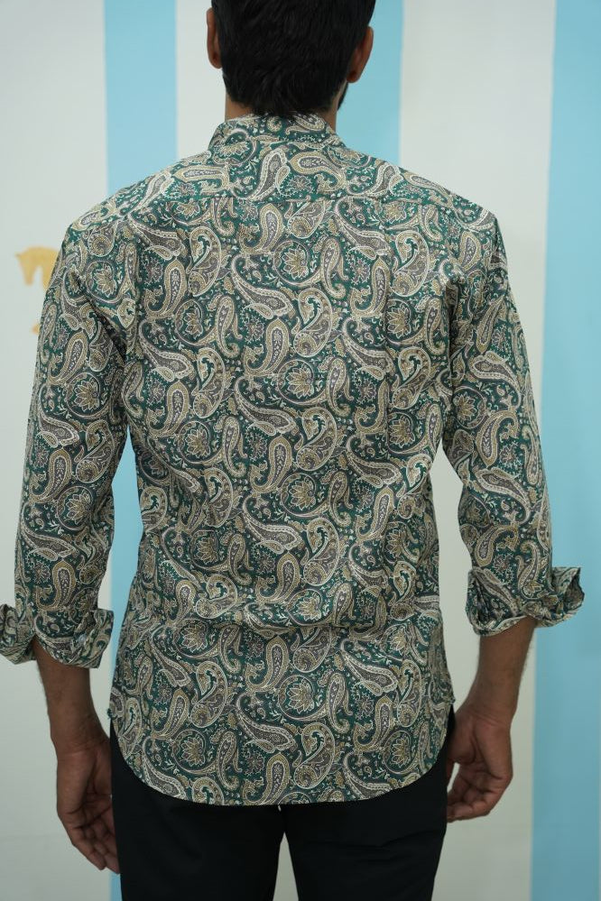 Sage Green Paisley Printed Short Kurta