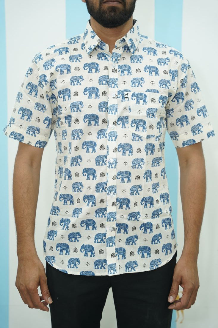 Blue Elephant Printed Shirt