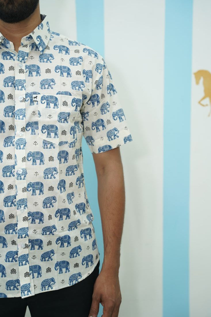 Blue Elephant Printed Shirt