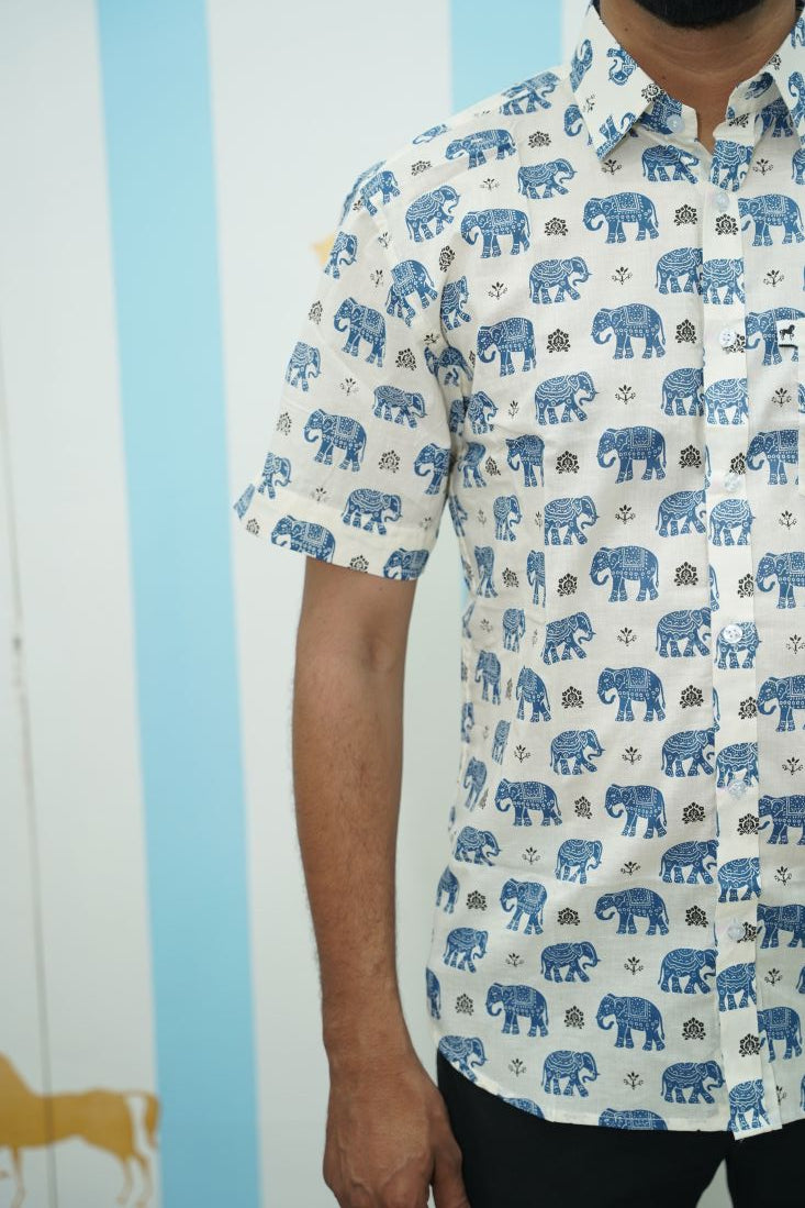 Blue Elephant Printed Shirt