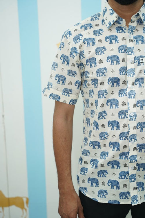 Blue Elephant Printed Shirt