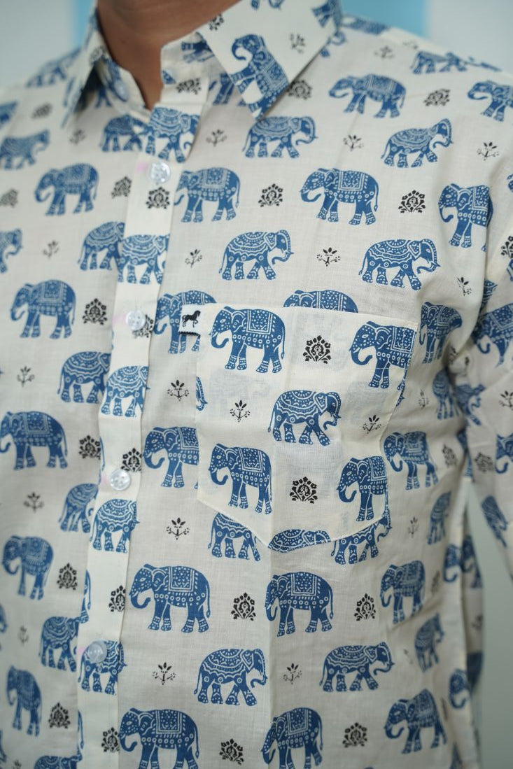 Blue Elephant Printed Shirt
