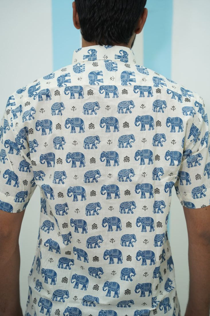 Blue Elephant Printed Shirt