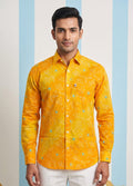 Yellow Leheriya Printed Shirt