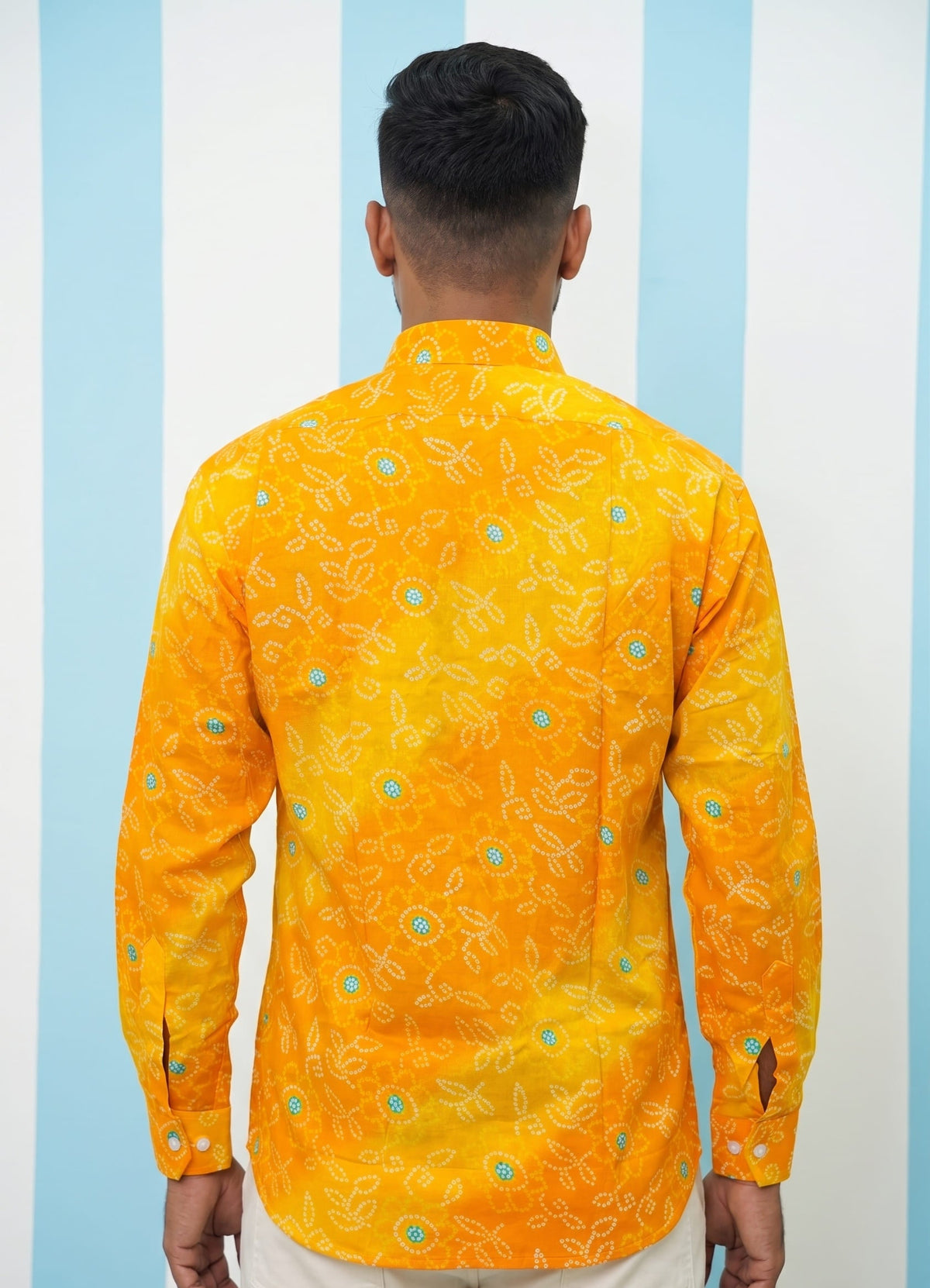 Yellow Leheriya Printed Shirt