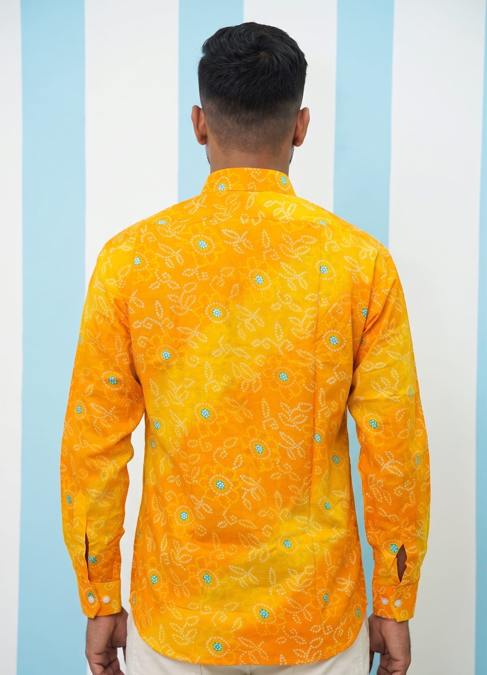 Yellow Leheriya Printed Shirt